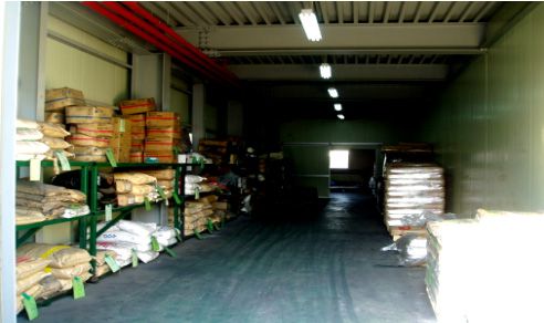 Warehousing of raw materials